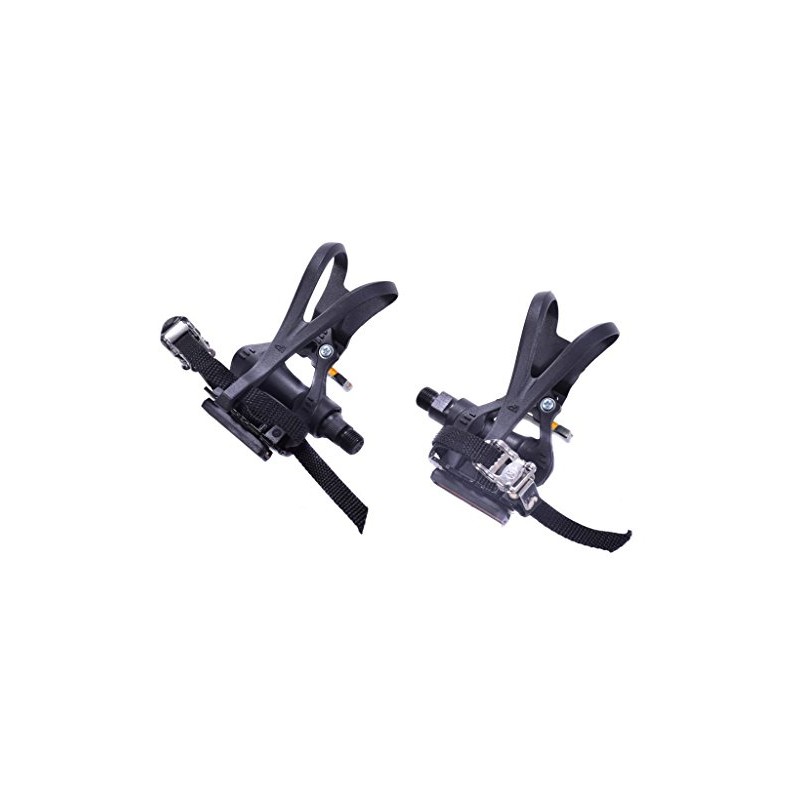 VP PAIR BIKE PEDALS WITH TOE CLIP & STRAPS 9/16”