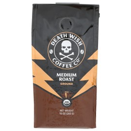 Death Wish Coffee Co Organic Medium Roast Ground Coffee, 10 OZ
