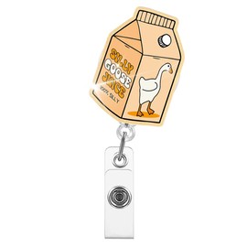 Xipromi Silly Goose Juice 100% Silly Cute Badge Reels Retractable Glitter with Clip, Funny Water Bottle Badge Holder for Registered Nurse Counselor Teacher, Animal Lover Gifts