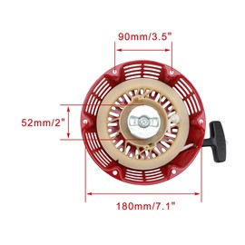 WOOSTAR Recoil Pull Starter Replacement for GX240 GX270 177F 9HP 173F 8HP Engine Lawn Mower Red