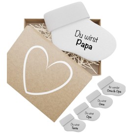 bunnyboo Pregnancy Announcement - Baby Socks with Various Prints and Gift Box (Du wirst Papa)
