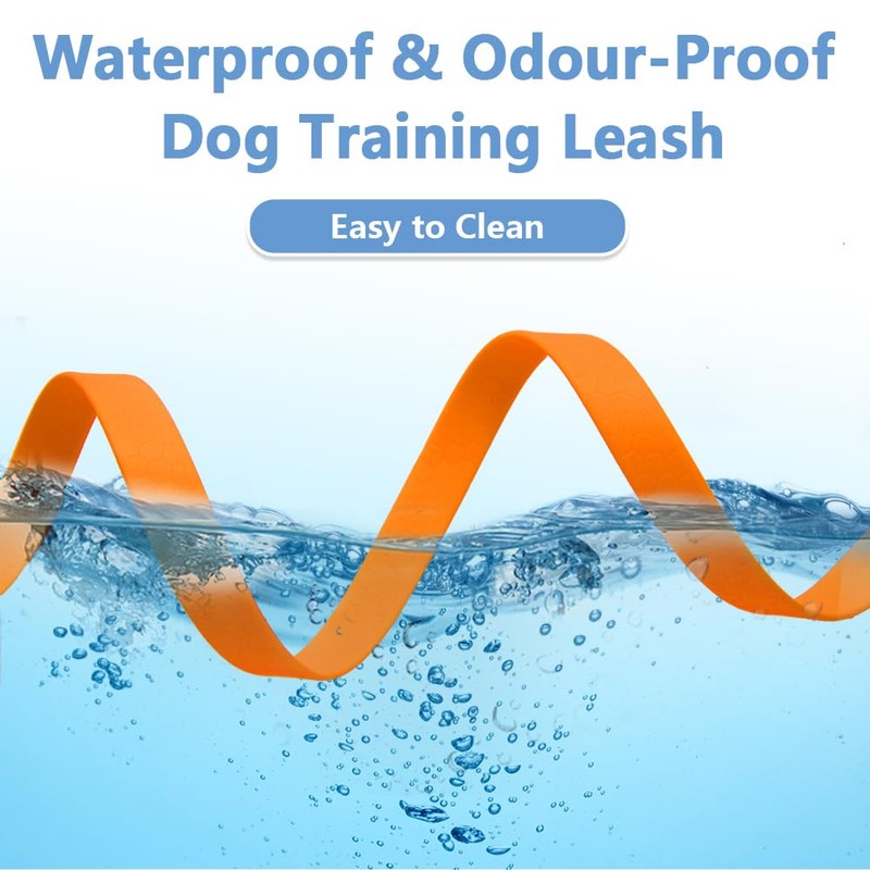 Robust and weatherproof training lead for dogs practical and (orange,