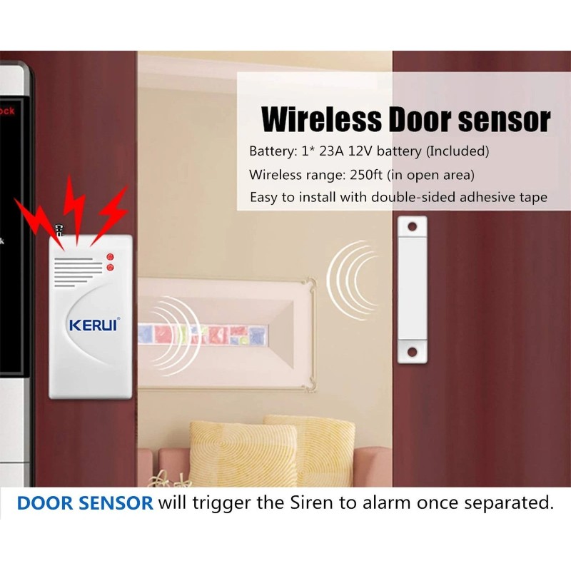 KERUI Home Security System Indoor Outdoor Weather-Proof Siren Window Door