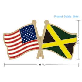 Jamaica Crossed Double Flag Lapel Pins Small Mini Jamaican Friendship Pin Badge Pack of 4