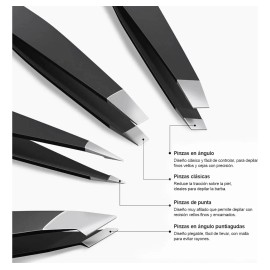 Kit 7pzs Pinzas Para Cejas Profesionales Con Tijera Curvadas Negro Pinzas Para Cejapinzas Cejas Profesionalespinzas Para Cejas