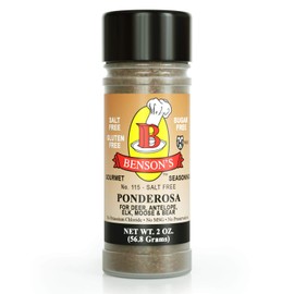 Bensons - Ponderosa Big Game, Small Game Seasoning - Salt-Free, Sugar-Free, Gluten-Free, No MSG, No Preservatives, No Potassium Chloride, 17 Herbs, Spices, Vegetables Seasoning Blend