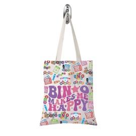 TSOTMO Funny Bingo Player Gift Bingo Makes Me Happy Tote Bag Bingo Lover Gift Bingo Game Gamble Gift (Bingo Makes tote)