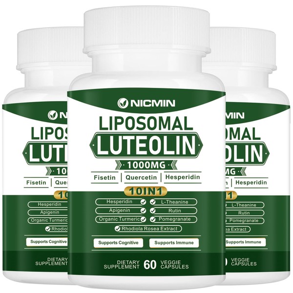 NICMIN 1000MG Liposomal Luteolin, Maximum Absorption, Potent Luteolin Supplement 180