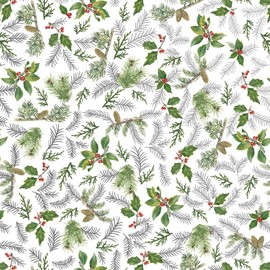 Jillson Roberts 30" x 208' Bulk 1/4 Ream All Occasion Wrapping Paper Roll, Glistening Pine