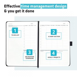 2019-2020 Academic Planner by Action Day - #1 Time Management Design & You Get Things Done, Inner Pocket, Pen Loop, Thick Paper, Note-Taking, Weekly, Daily, Monthly (6x8, Thread-Bound, Black)