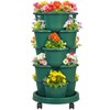 VECELO 5 Tier Vertical Garden Planter, Self Watering Stackable Planters