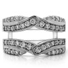 Sterling Silver Infinity Bypass Engagement Ring Guard with Cubic Zirconia