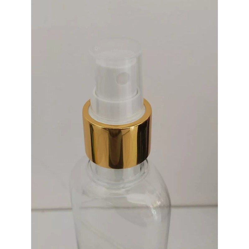 Meliars Botella Pet Oval 125 Ml Con Atomizador Dorado (10