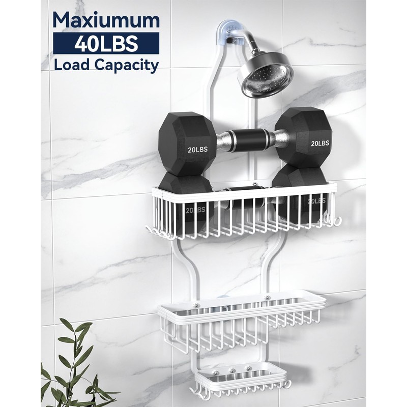 YASONIC Shower Caddy - Never Rust Aluminum Organizer - Over