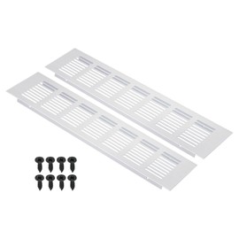 PATIKIL 12 x 3 Inch Door Air Vent Cover, 2pcs Aluminum Grille Ventilation Cover Louvered with Mounting Screws for Cabinet Wardrobe Door, Silver Tone