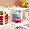 Taiyin 9 Pcs Large Tall Clear Cake Box 10''x10''x9'' White
