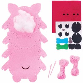 Baker Ross FC816 Pig Cushion Sewing Kits - Pack of 2, Craft Kits for Kids, Sewing Crafts for Kids