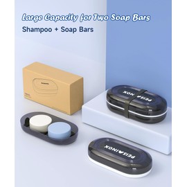 Doter Leakproof Travel Soap Dish with Lid - Draining Soap Bar Holder for Bathroom, Shower, Gym, School, Camping, Vacation, Outdoor