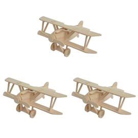 TOYANDONA 3pcs Crafts for Wood Airplane Decor Wood Puzzles Model Airplane Kits for Kids Wood Airplane Model Pazzle for Adults 3d Puzzles for Airplane Toy 3d Wooden Statue Bulk Bamboo Toddler