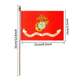 LoveVC Military Flag Set Small Mini Army Armed Forces Hand Held Flags on Wooden Stick for Memorial Day,Veterans Day,5x8 Inch,20 Pack