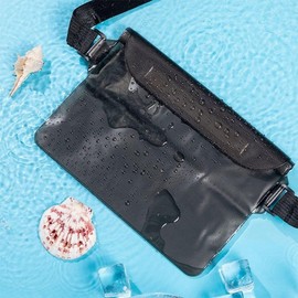 Clip-On Waterproof Hip Pack Crossbody Bag for Water Activities & Phones Water Black 3ea