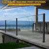 VoTwoofv Glass Railing End Post 35.8",304 Stainless Steel Glass Balustrade