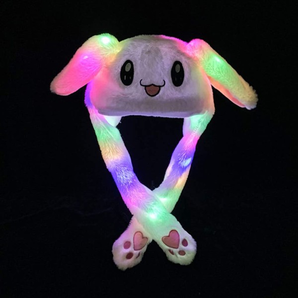Duoleimi Rabbit Hat, Glowing Bunny, Cap, Movable Ears, Popular Hat, Rabbit Headwear, Cute, Girl, Hat, Present, Photo Tool
