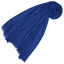 Lorenzo Cana 78309 Women's Pashmina Scarf 100% Cashmere Light Cuddly Soft Cashmere Scarf Cashmere Pashmina Plain Blue, blue