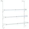 Auledio Adjustable Over The Door Triple Towel Rack with Hooks,Silver
