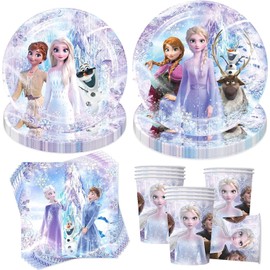 50 Piece Party Tableware Set, Children's Birthday Tableware Set, Party Tableware Birthday, Children's Birthday Decoration with Plates, Cups, Napkins, Tablecloth, Straws, Party Tableware for 10 Guests