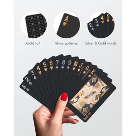 BIERDORF Diamond Waterproof Black Playing Cards, Poker Cards, HD, Deck of Cards (Black)