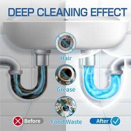 CLEARALIF Drain Clog Remover and Cleaner, 16 Pack, Unscented, Drain Cleaner Block for Clogged Drain, Sink Cleaner & Deodorizer