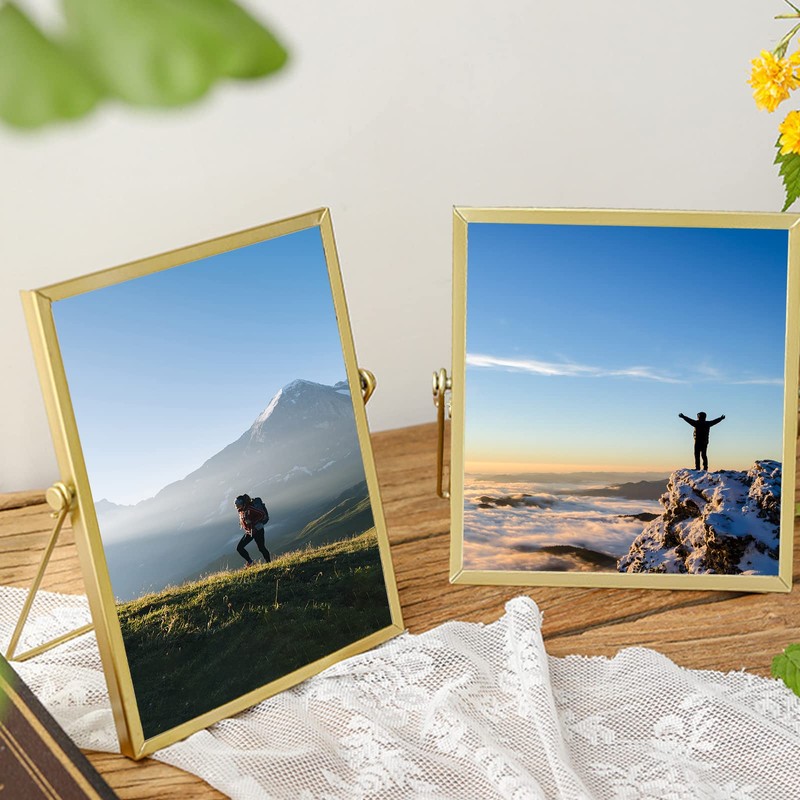 Merkaunis 12 Pieces Glass Picture Frame Metal Floating Frame