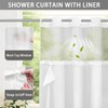 YellyHommy No Hook Shower Curtain with Snap in Fabric Liner