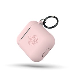 turtleandcase Silikonhülle Kompatibel mit AirPods Hülle | Stoßfeste Schutzhülle | mit Karabiner | Unterstützt kabelloses Laden für AirPods (AirPods 1 & 2, Sand Pink)