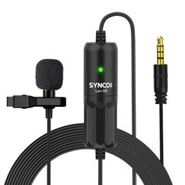 SYNCO S8 8 Meter Lavalier Microphone Tie Capacitor Omnidirectional Clip Microphone, Compatible for DSLR, Reflex Cameras, Mobile Phones, Laptop, PC