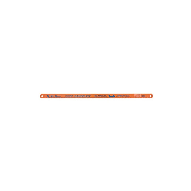 Bahco 3906-250-24-5P 24 TPI"Sand Flex" Bi-Metal Hand Hacksaw Blade, Orange,