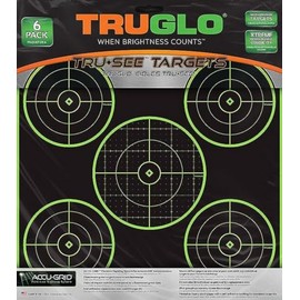 TRUGLO Tru-See 5-Bull 12X12 Bright Fluorescent Self-Adhesive High-Visible Reactive Splatter Target with Increased Target Life, 25-Pack/Green