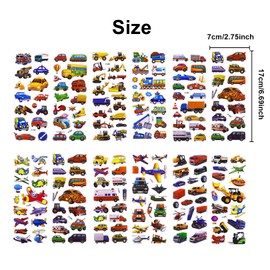 12 Sheets Car Transport Digger Stickers,Car Trucks Airplane Theme Kids Stickers Teacher Reward Stickers DIY Decor Decal,3D Puffy Stickers for Kids DIY Scrapbook Craft Activities Party Bag Fillers