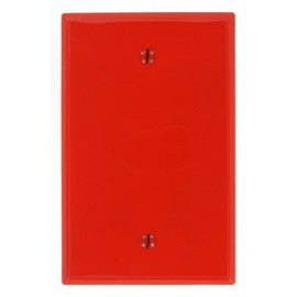 Leviton 1-Gang Blank Wallplate, Midway Size, PJ13-R, Red