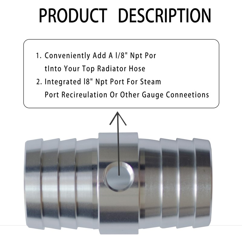 1-1/4" Radiator Hose Barb Coupler with 1/8" NPT Steam Port