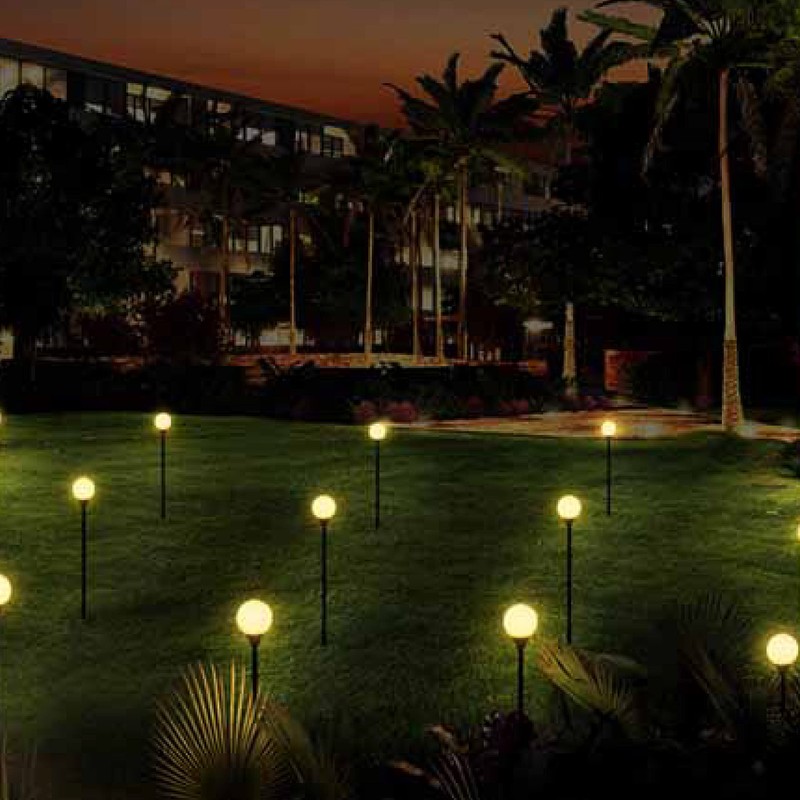 Aurio Outdoor Garden Pathway Yard Spikes, Color Changing Lights with