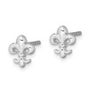 Solid 925 Sterling Silver Fleur de lis Post Studs Earrings