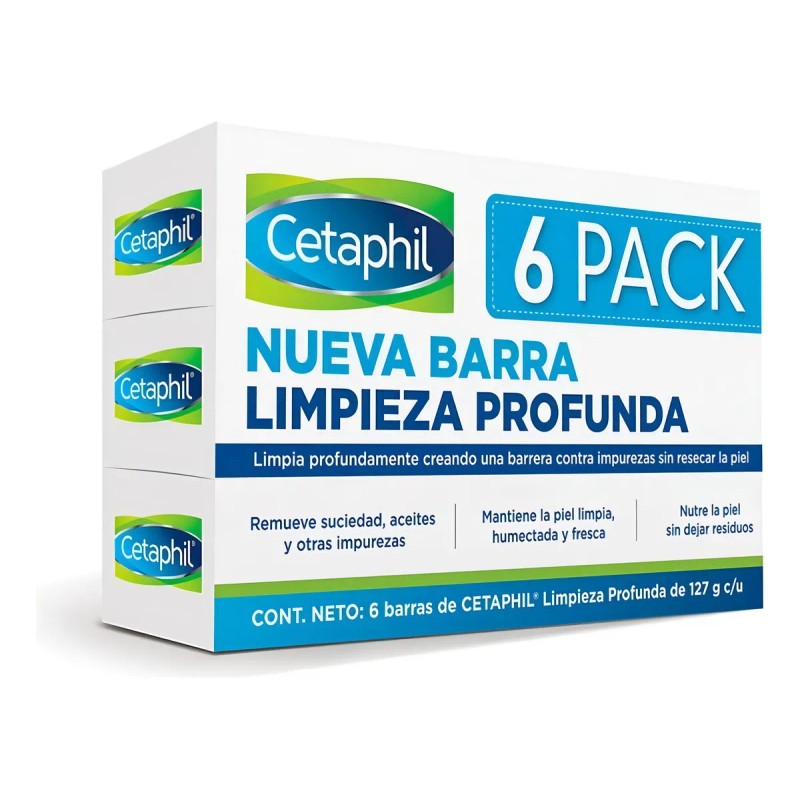 Jabon Corporal En Barra Cetaphil 6 Piezas De 127g C/u