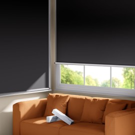 TRYAST 100% Blackout Roller Shades, Cordless No Tools No Drill Blinds for Indoor Windows, Thermal Insulation UV Protection, Easy Install Blackout Curtains with Rod & Buckles(25" W*48" H)