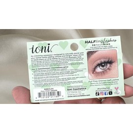 Ioni Full Foxy Drama Half Lashes, 3D Faux Mink, Reusable Lightweight False Eyelashes, Handmade, Vegan Cruelty-Free