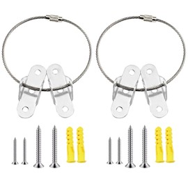 2Pcs Furniture Anchors, Anti-Tip Furniture Wall Anchor Straps for Cabinet Wardrobe Drawers Dresser Bookshelf (Steel Wire with White)