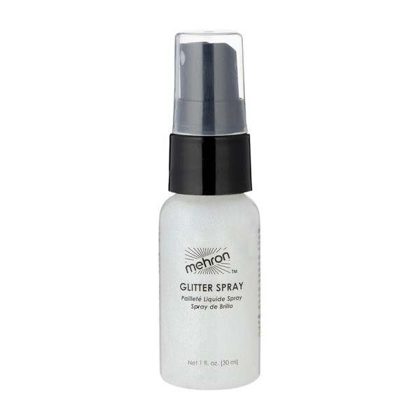 Mehron Makeup Hair and Body GlitterSpray (1 oz) (White)