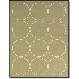 2 1/2" Round Gold Foil Labels for Laser Printers - 10 Sheets / 120 Labels