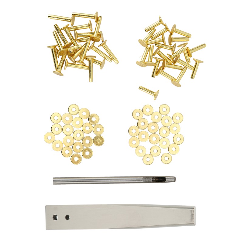 Copper Rivets Burrs Kit Copper Rivets with Setters Rust Proof